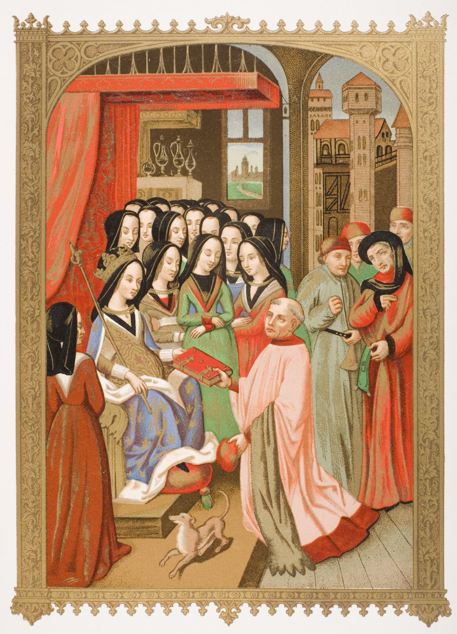 The Court of Mary of Anjou (1404-63) faksimil av en miniatyr från 