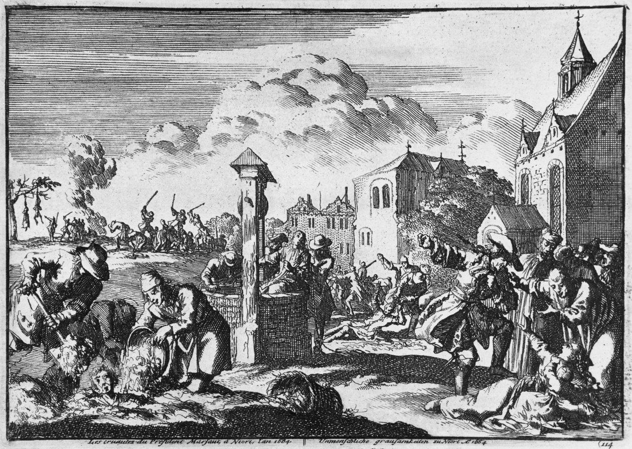 President Marsauts grymhet i Niort mot protestanterna, 1684 av French School