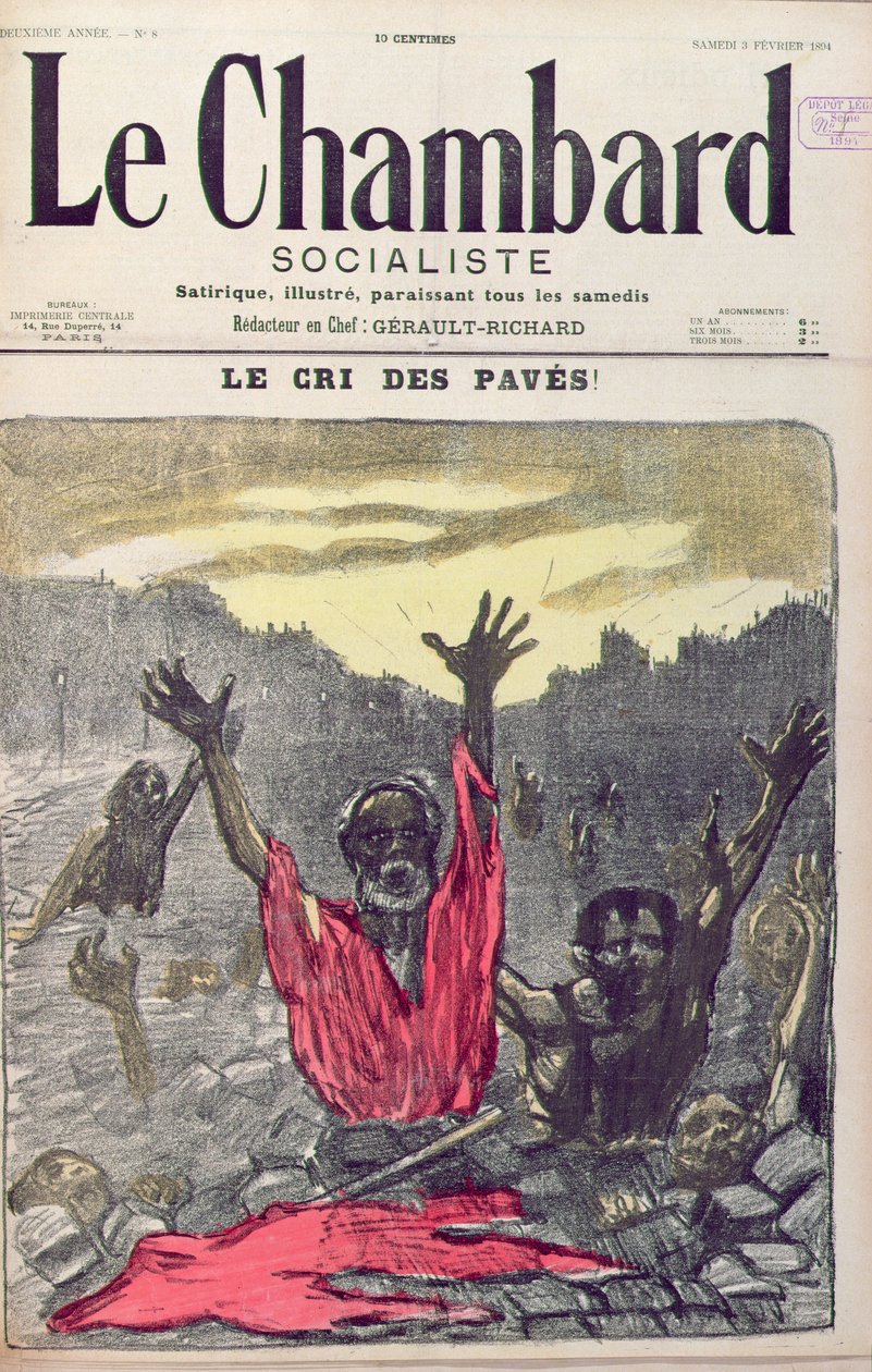 The Cry of the Poor, omslag till tidskriften Le Chambard Socialiste, 3 februari 1894 av French School