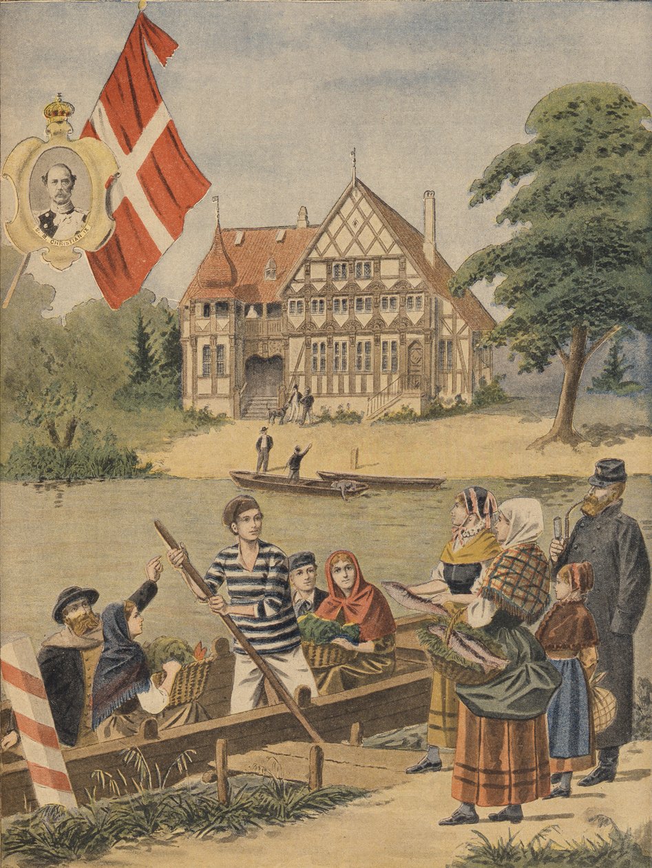 Den danska paviljongen vid världsutställningen 1900, Paris, illustration från Le Petit Journal, 19 augusti 1900 av French School