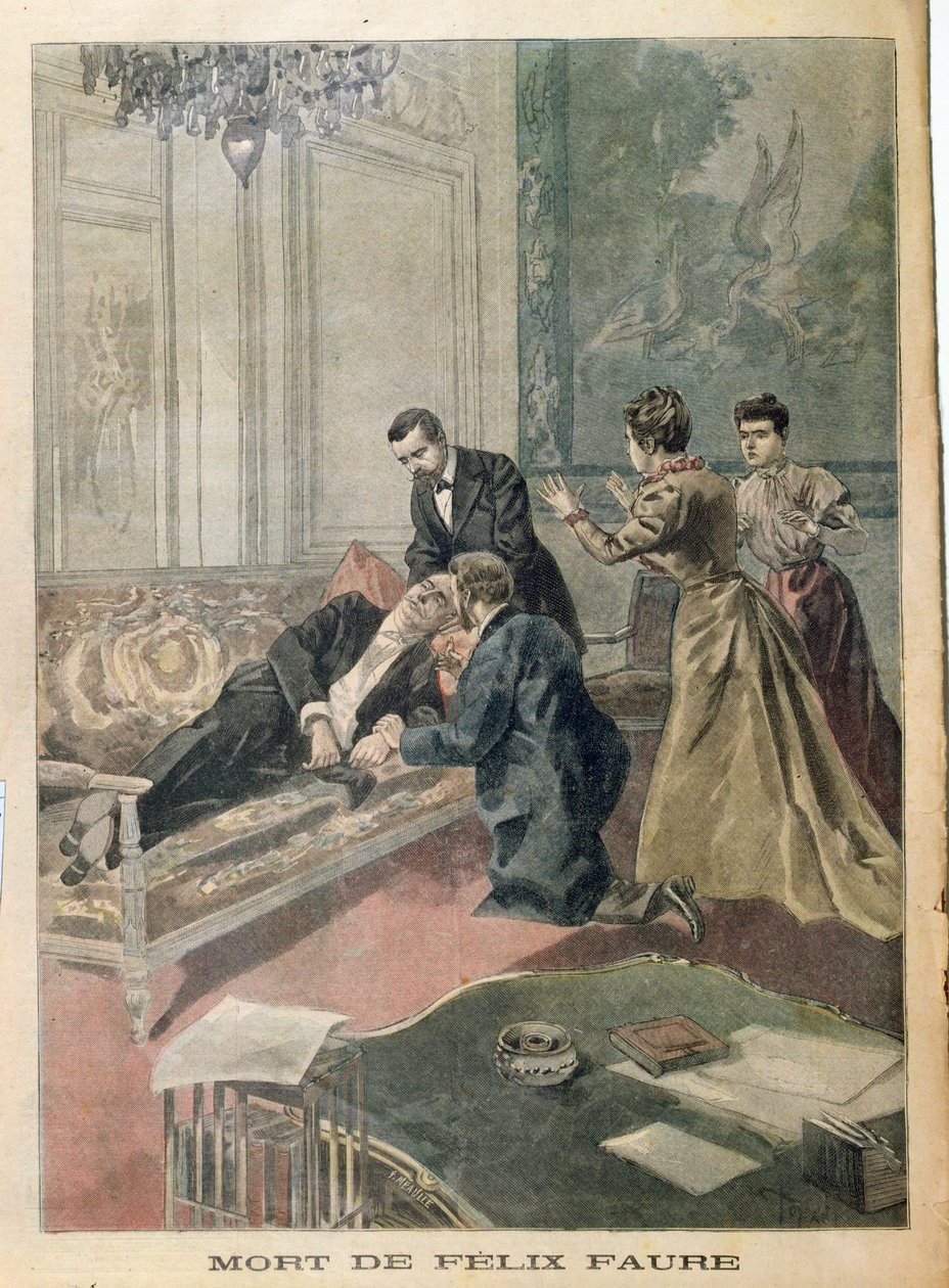Felix Faures död (1841-99) från Le Petit Journal, 26 februari 1899 av French School