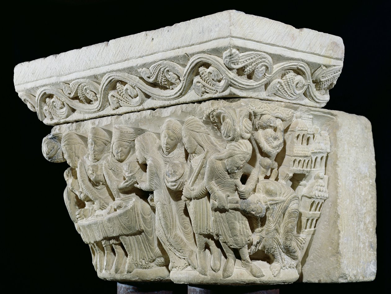 Johannes Döparens död, relief från en huvudstad av French School