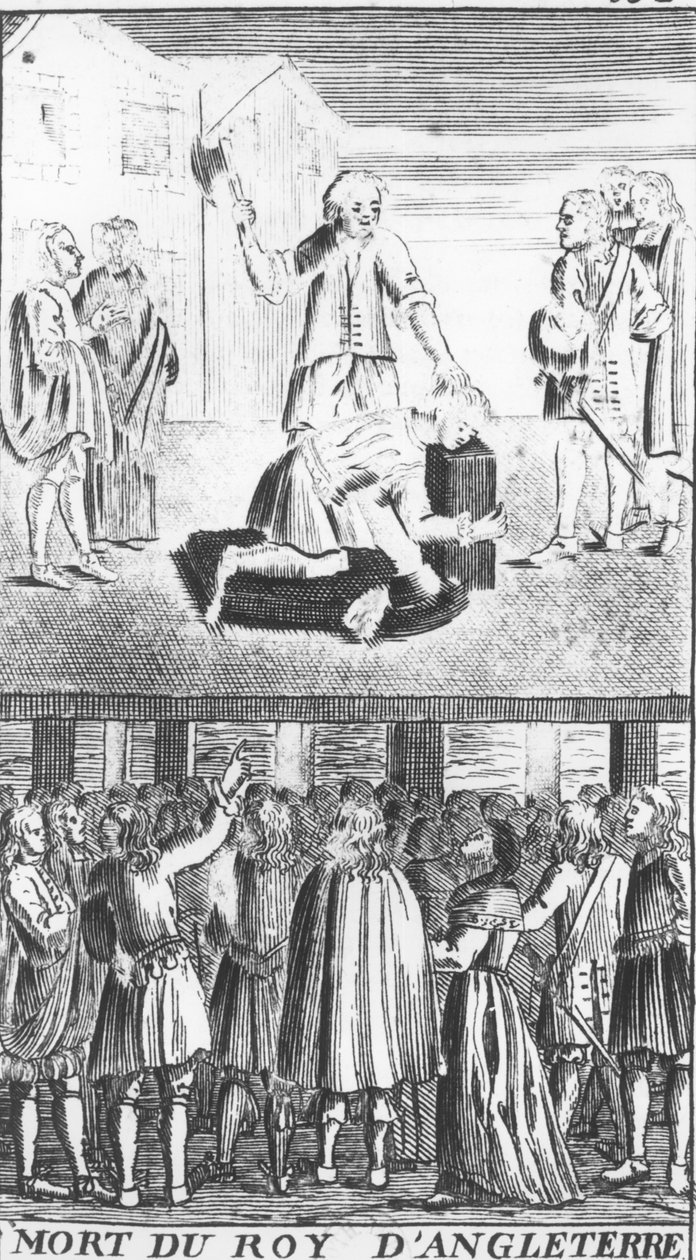 The Death of the King of England, från Les Vrayes Centuries et Propheties de Maistre Michel Nostradamus, med författarens liv, utgiven av Antoine Besson i Lyon av French School