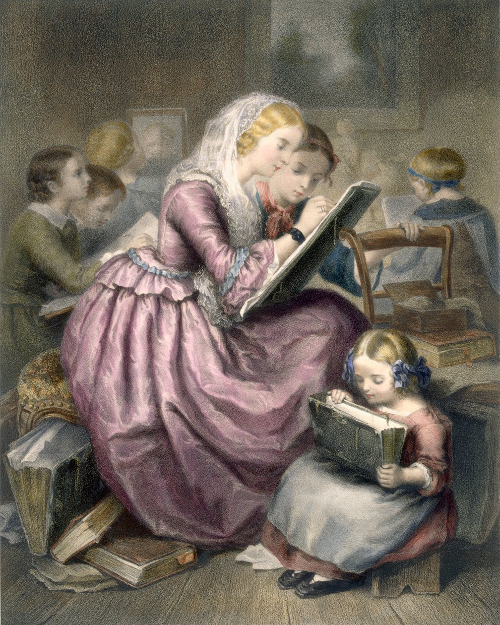Teckningsskolan, c.1835 av French School