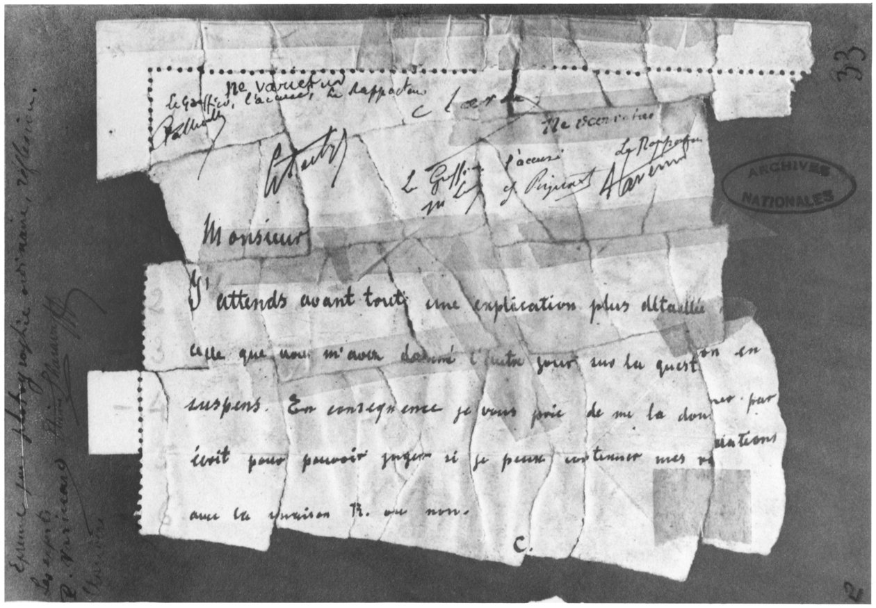 The Dreyfus Affair, 22 december 1894, telegram skickat till kommendant Esterhazy av French School