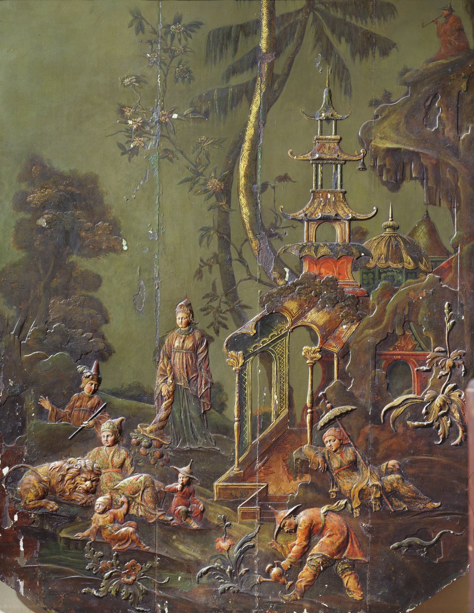 "The Earth", detalj av Grand Cabinet Chinois från Hotel Richelieu, place des Vosges, c.1728-31 av French School