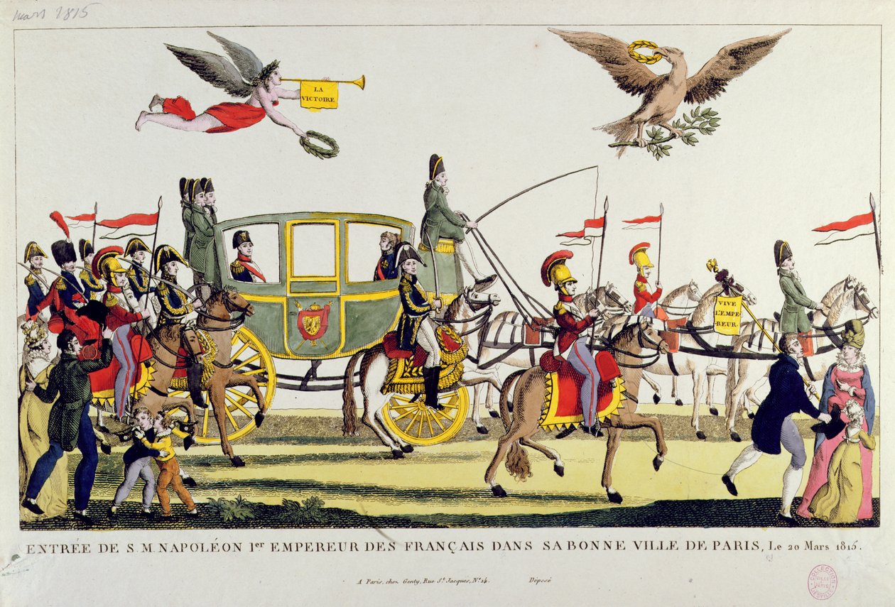 Napoleons intåg i Paris den 20 mars 1815 av French School