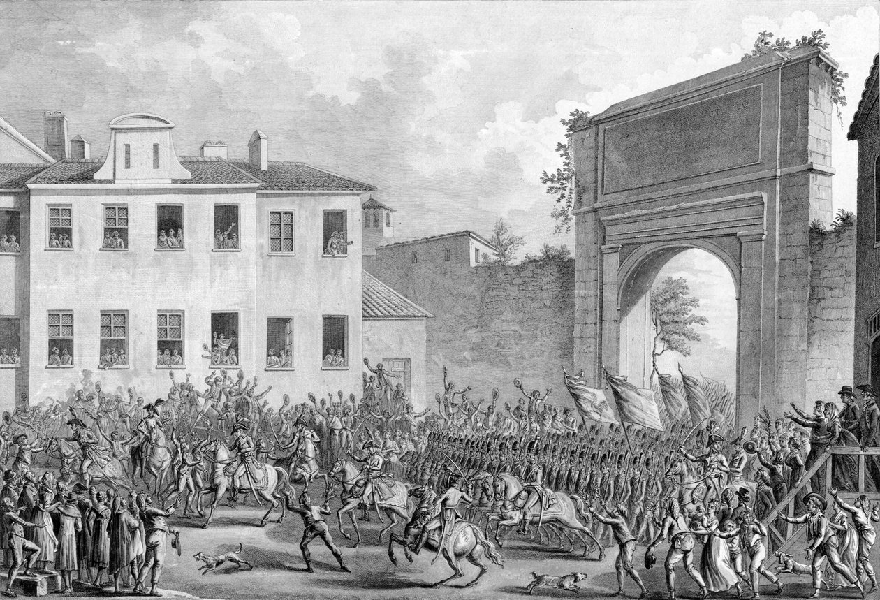 Fransmännens intåg i Milano, 25 Floreal An IV (14 maj 1796) - Italiensk kampanj (1796-1797) - Franska trupper gick in i Milano 14 maj 1796 av French School