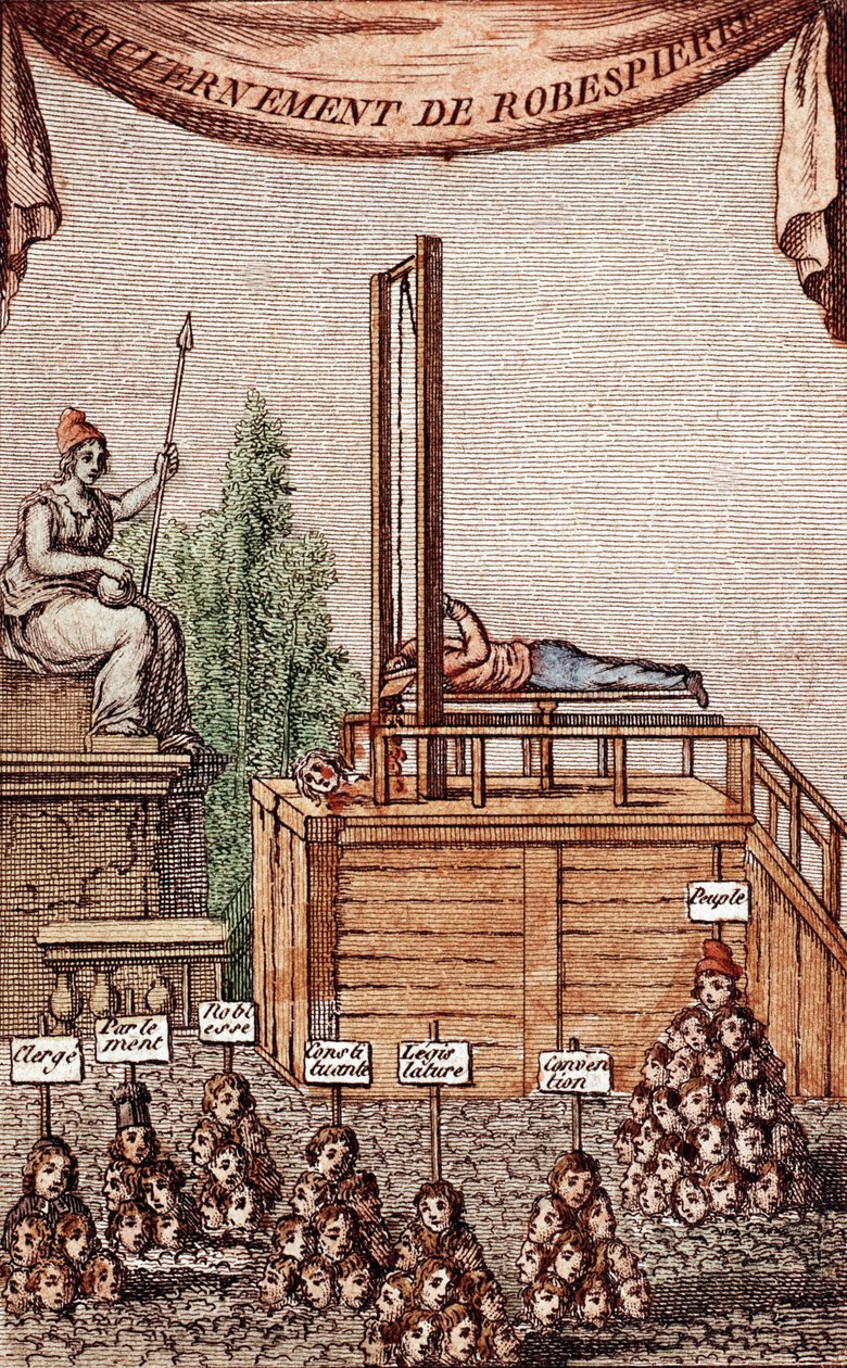 Avrättningen av Robespierre, den 28 juli 1794 av French School