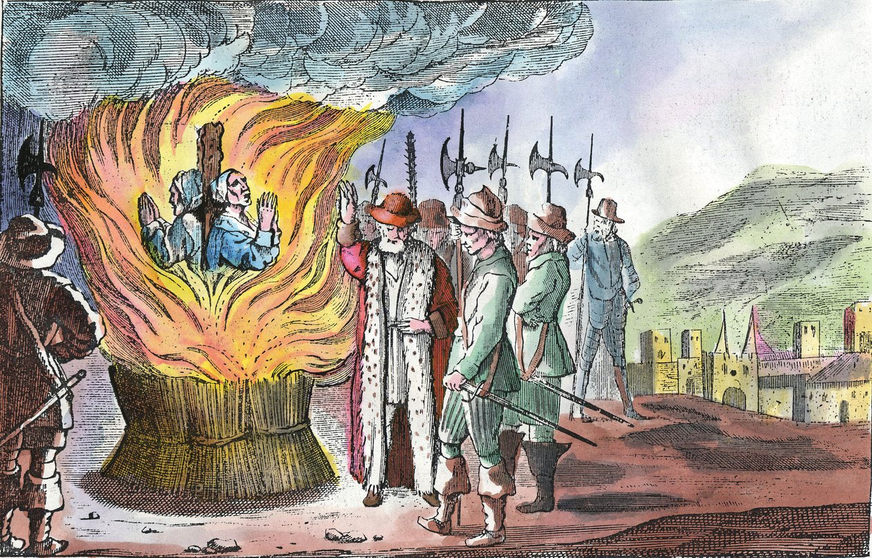 Avrättningen av valdensiska kvinnor under påsken i Piemonte 1655 av French School