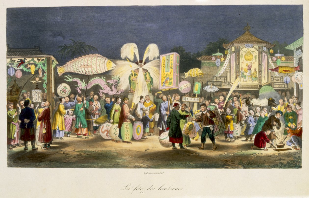 Lyktornas festival, pub. av Formentin, 1824-27 av French School