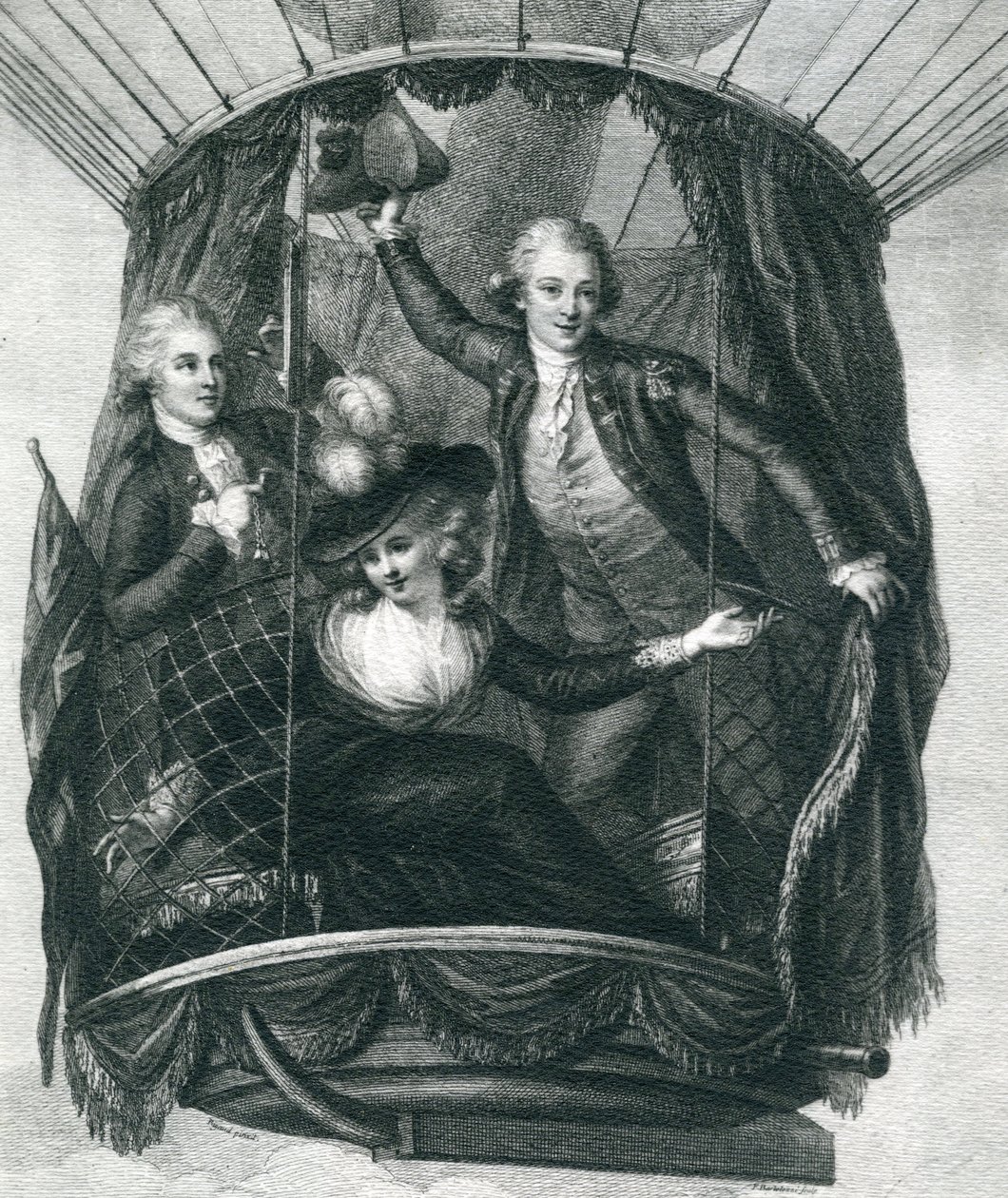 The First Balloon Ascent in England, 15 september 1784, från Wonderful Balloon Ascents or the Conquest of the Skies, av Fulgence Marion, publicerad ca 1870 av French School