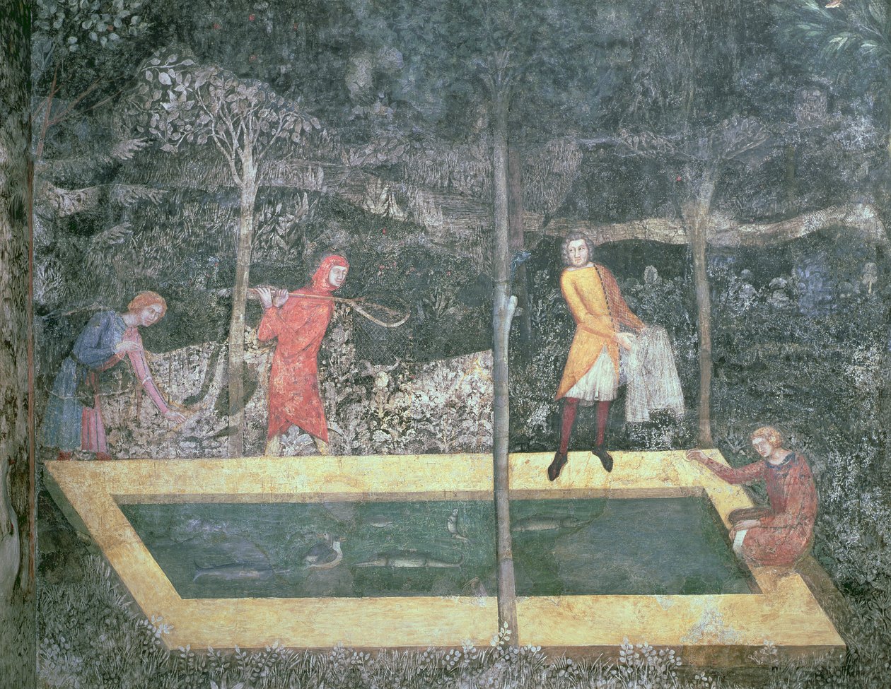 Fiskdammen, från Stag Room, 1343 av French School
