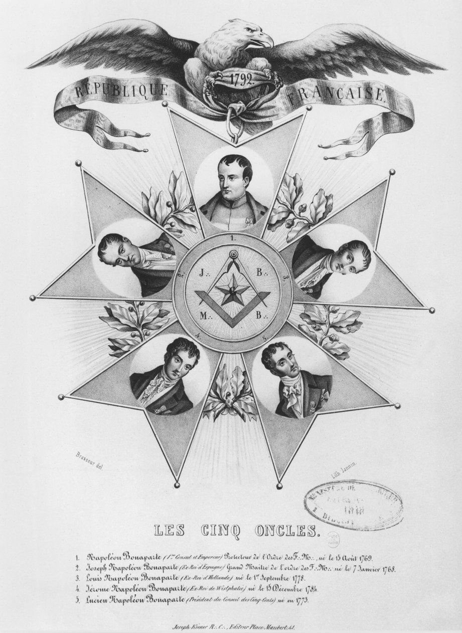 Frimureriets fem farbröder, 1848 av French School