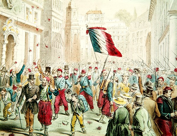 Fransmännen går in i Genua 1859 (färgstick) av French School