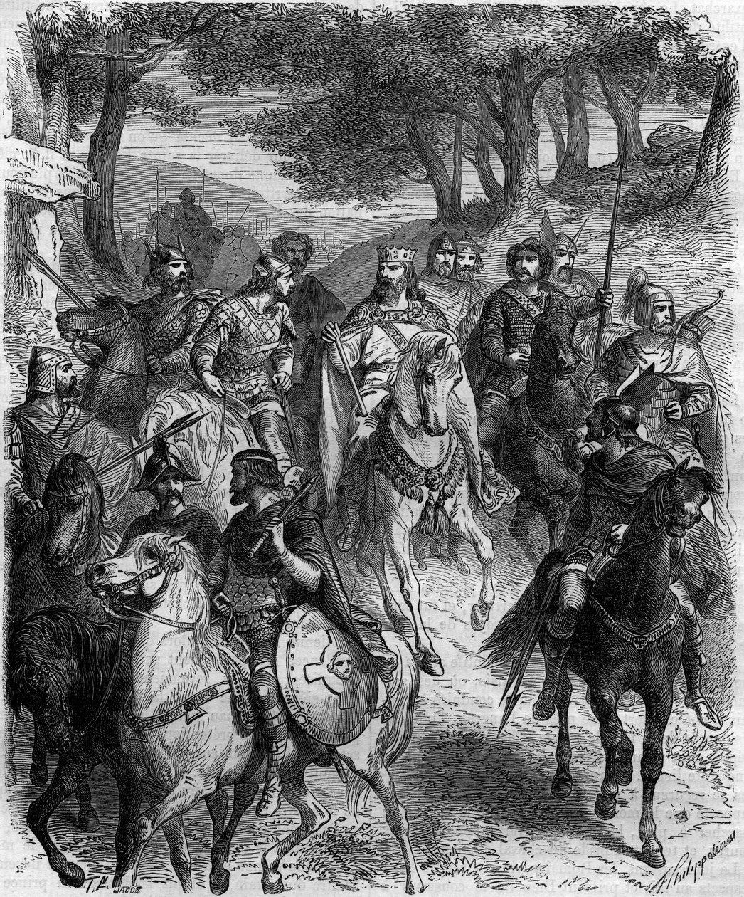 De franska herrarna vid Quiercys församling: Quierzys kapitulation (grundade feodalitartiklar av hedersbetygelsen), utlystes den 14 juni 877 i Quierzy sur Oise av Charles the Bald för att reglera hur väl hans imperium fungerade medan han var av French School