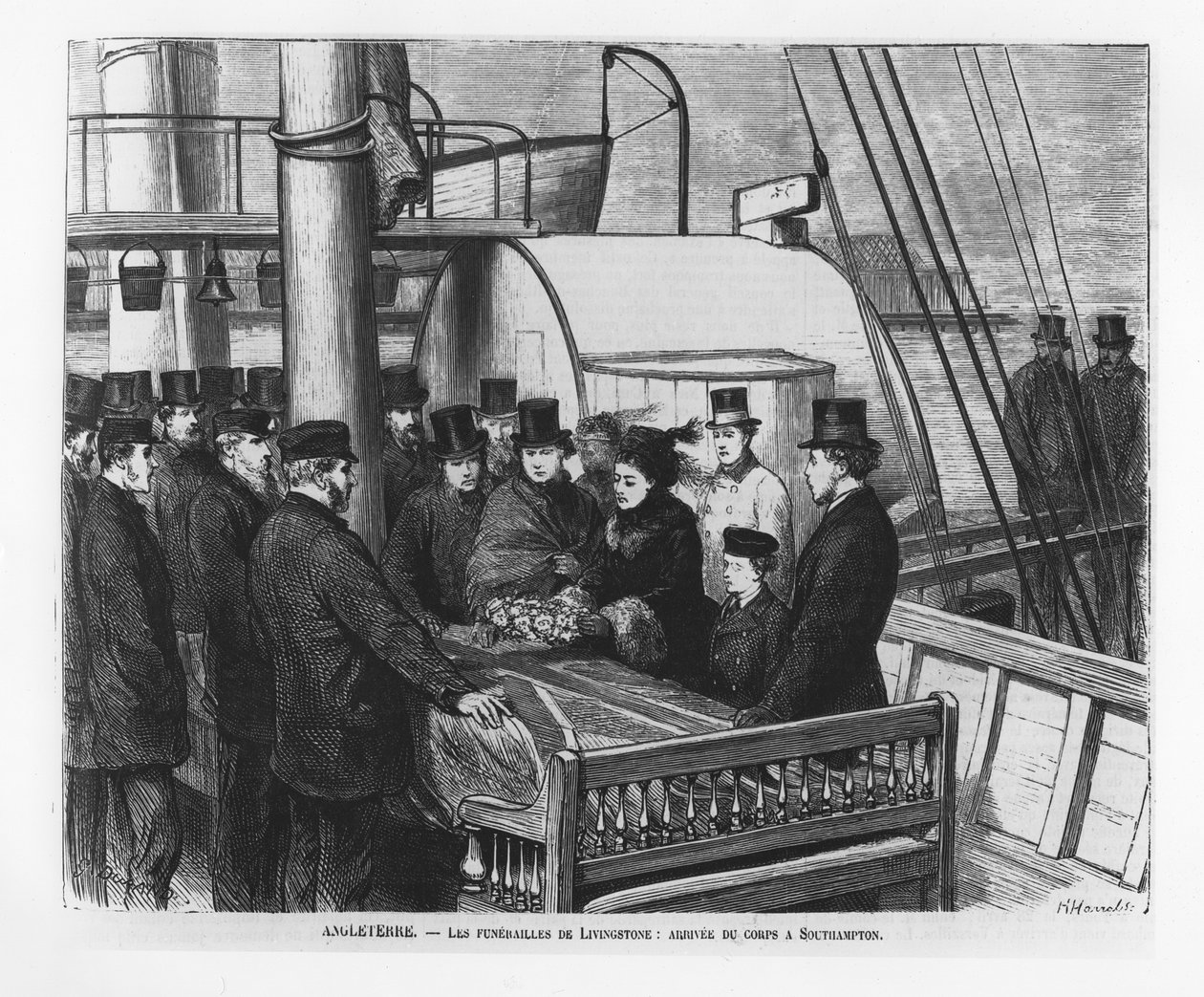 The Funeral of David Livingstone: Ankomsten av hans lik i Southampton av French School
