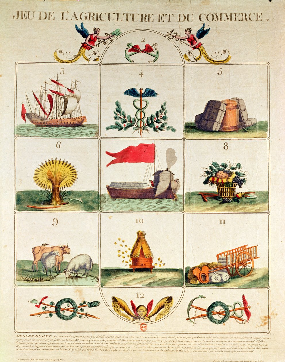 The Game of Agriculture and Commerce, sent 1700-tal av French School