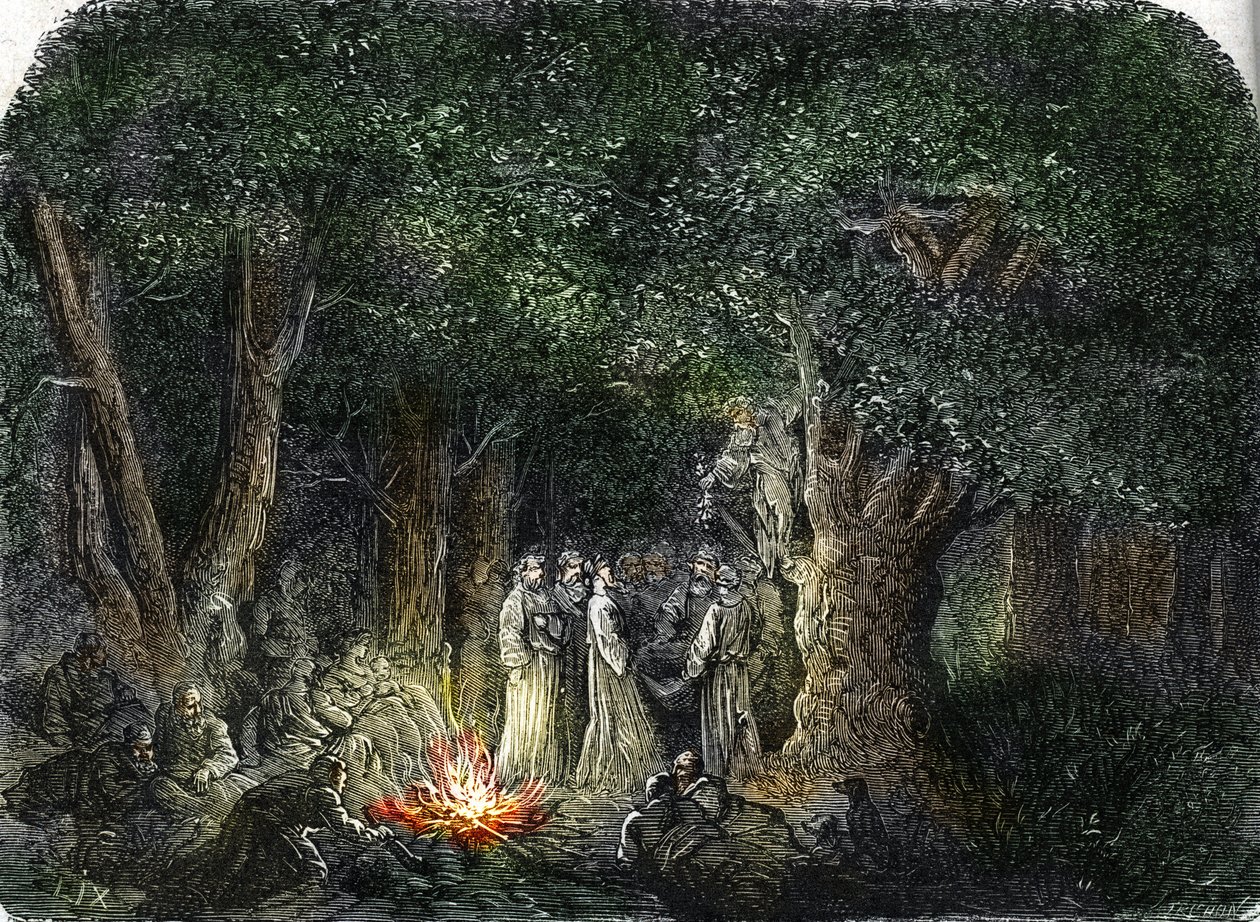 Gallerna och deras präster eller druider (gravyr) 1864 av French School
