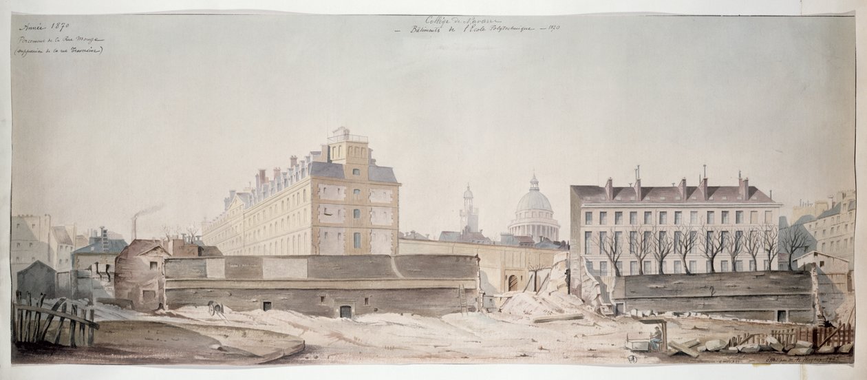 Hålet i Rue Monge, högskolan i Navarra och den polytekniska skolan i Paris, 1870 av French School