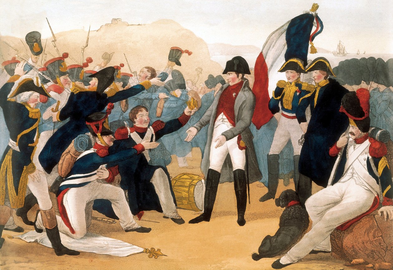 De hundra dagarna (1 mars-18 juni 1815): Napoleon I Bonapartes (1769-1821) återkomst från ön Elba, 5 mars av French School