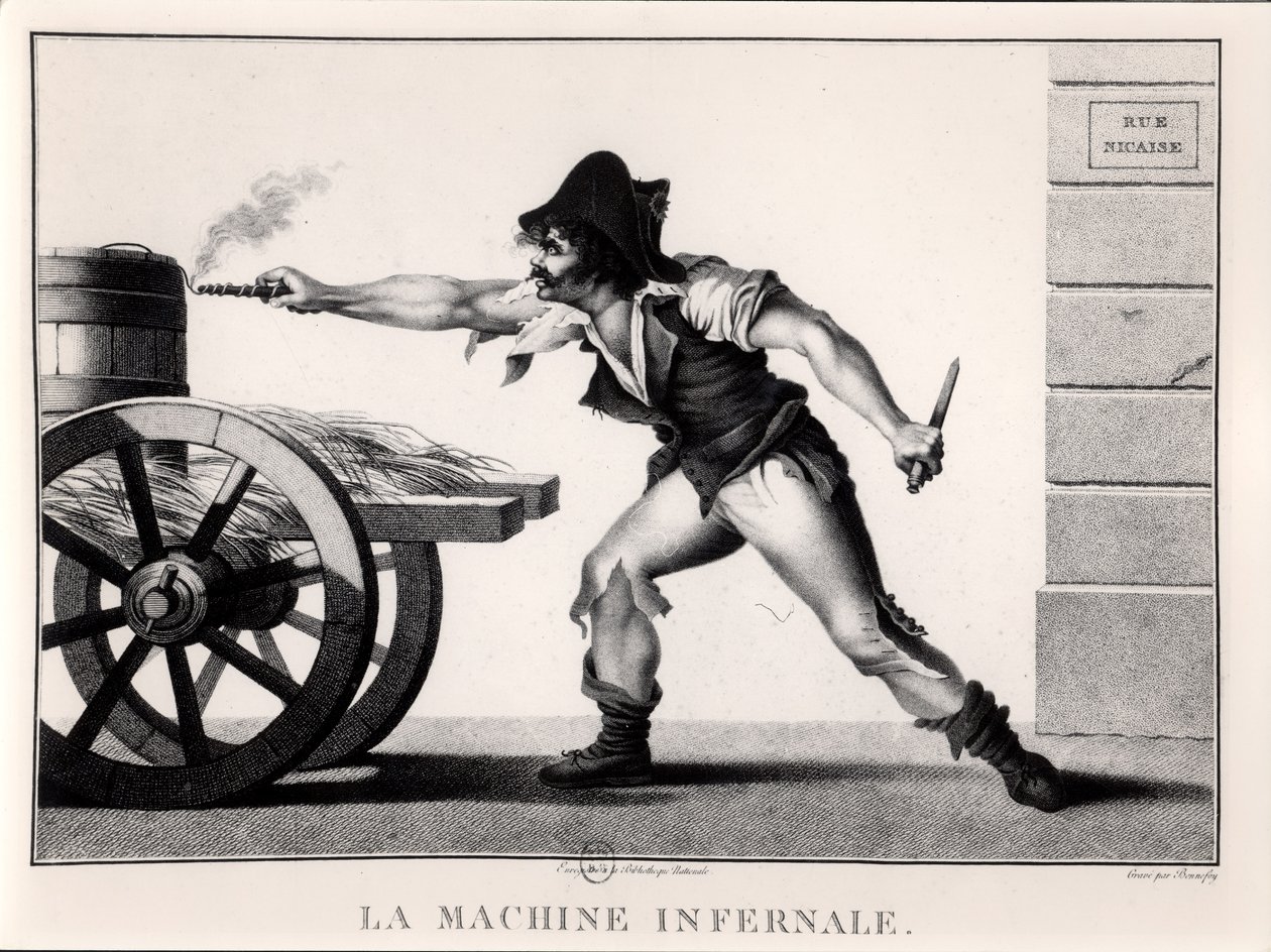 The Infernal Machine, rue Saint-Nicaise, Paris, 24 december 1800 av French School