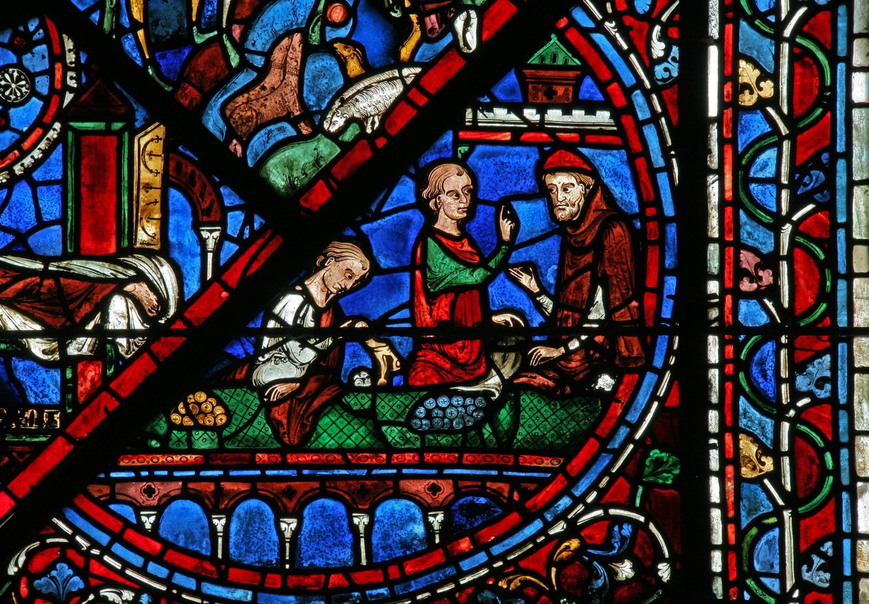The Joseph window: The Moneychangers (w41) av French School