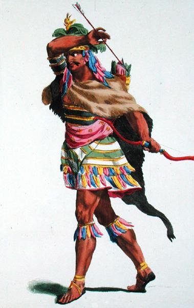 Kungen av Angola, graverad av Pierre Duflos (1742-1816) av French School