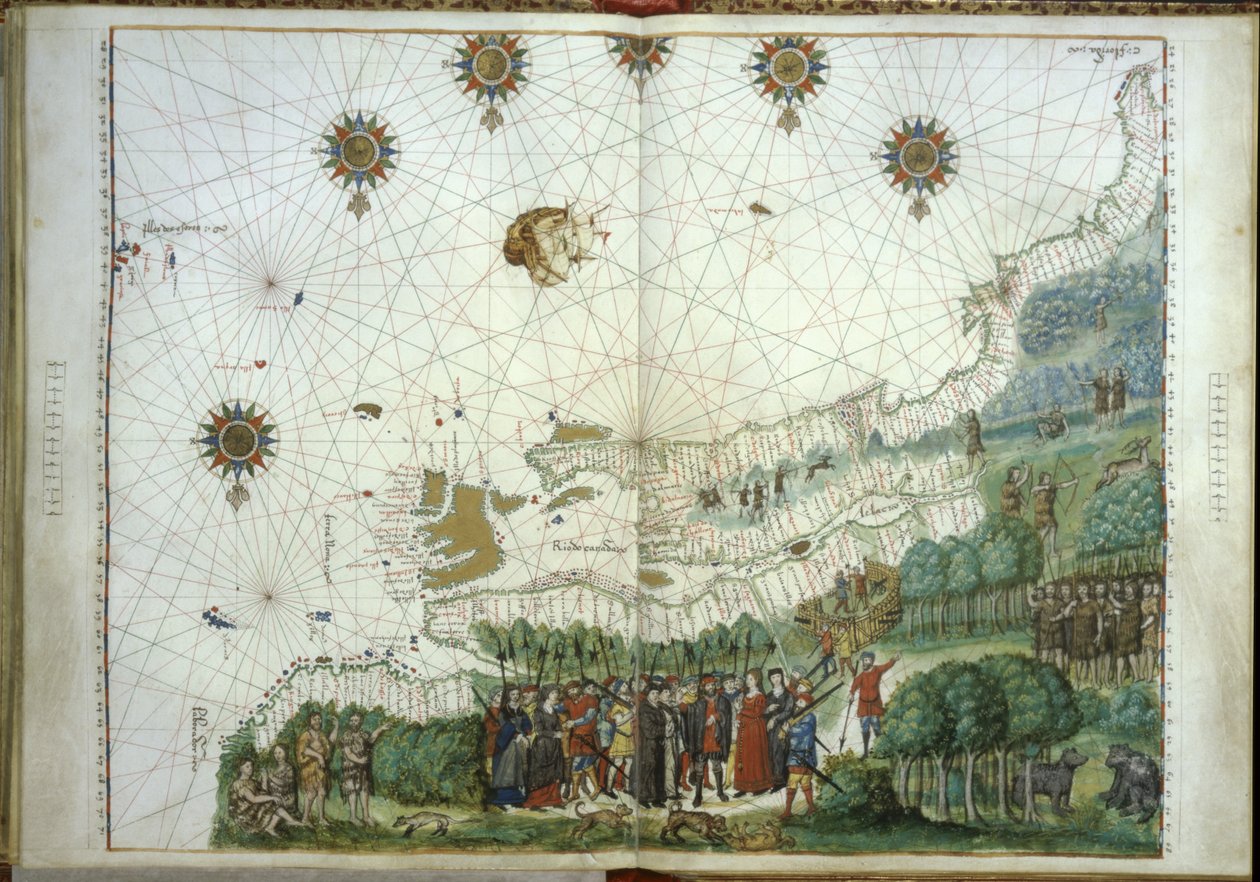 Jacques Cartiers och kolonisters landstigning i Kanada, 1547 av French School