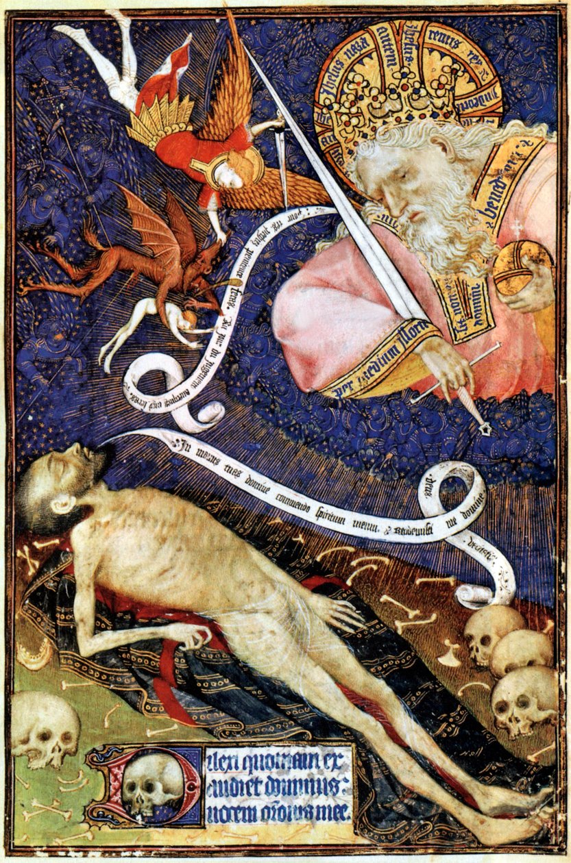 The Last Judgment, illustration från Les Grandes Heures de Rohan, 1430 av French School