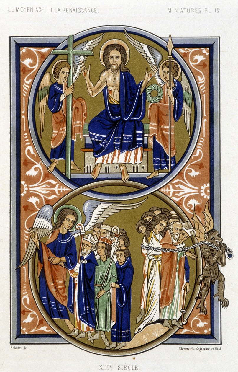 The Last Judgment - Faksimil av en miniatyr av Psalter of St Louis av French School