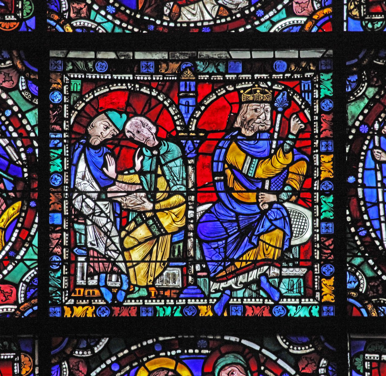 The Life of Christ window: Herodes rådfrågar sina spåmän (w50) av French School