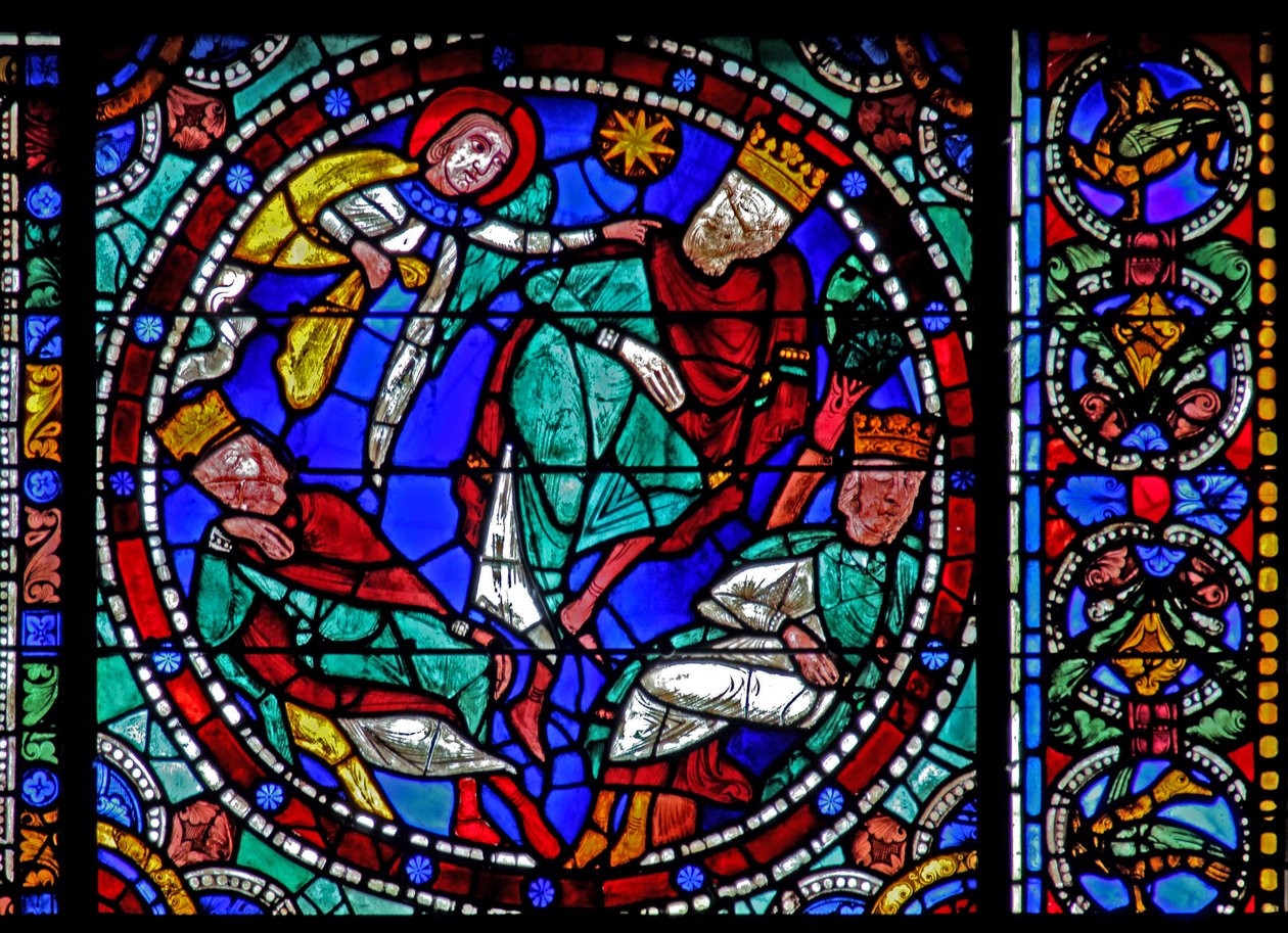 The Life of Christ window: The Magi - varnad i en dröm (w50) av French School