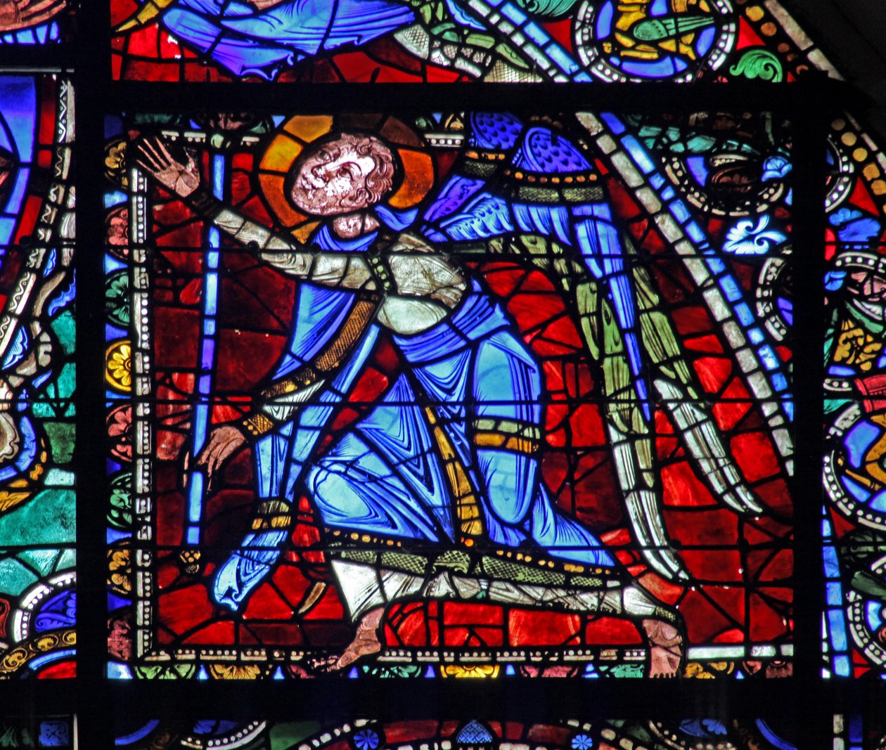The Life of Christ-fönstret: en ängel (w50) av French School
