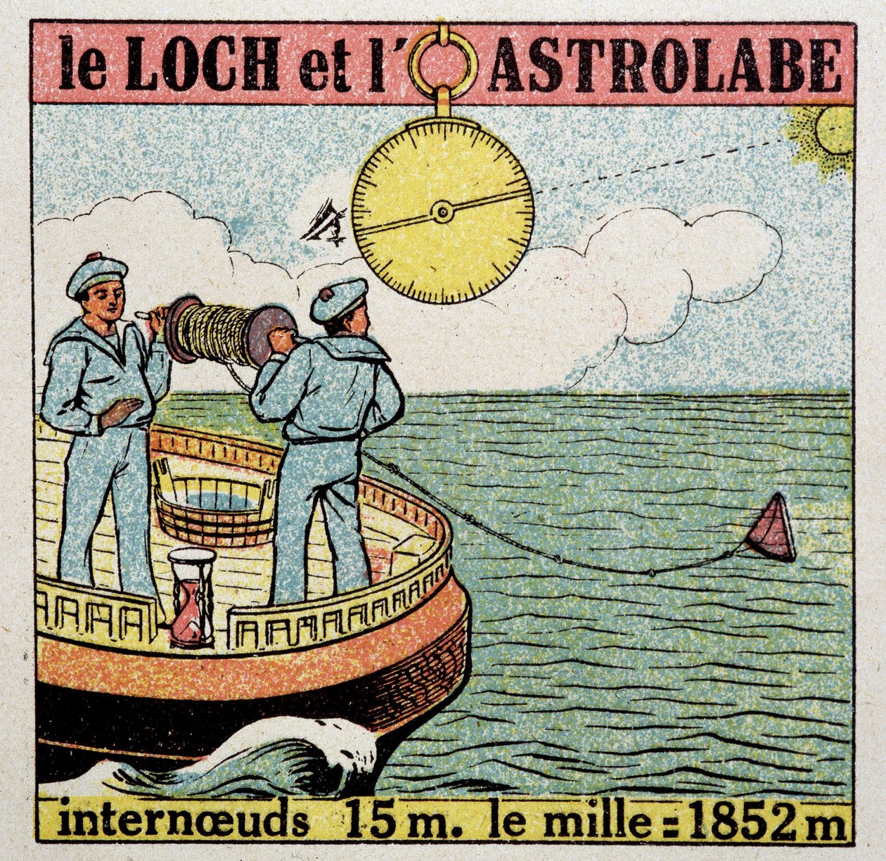 Loch och astrolabiet, navigationsinstrument. av French School