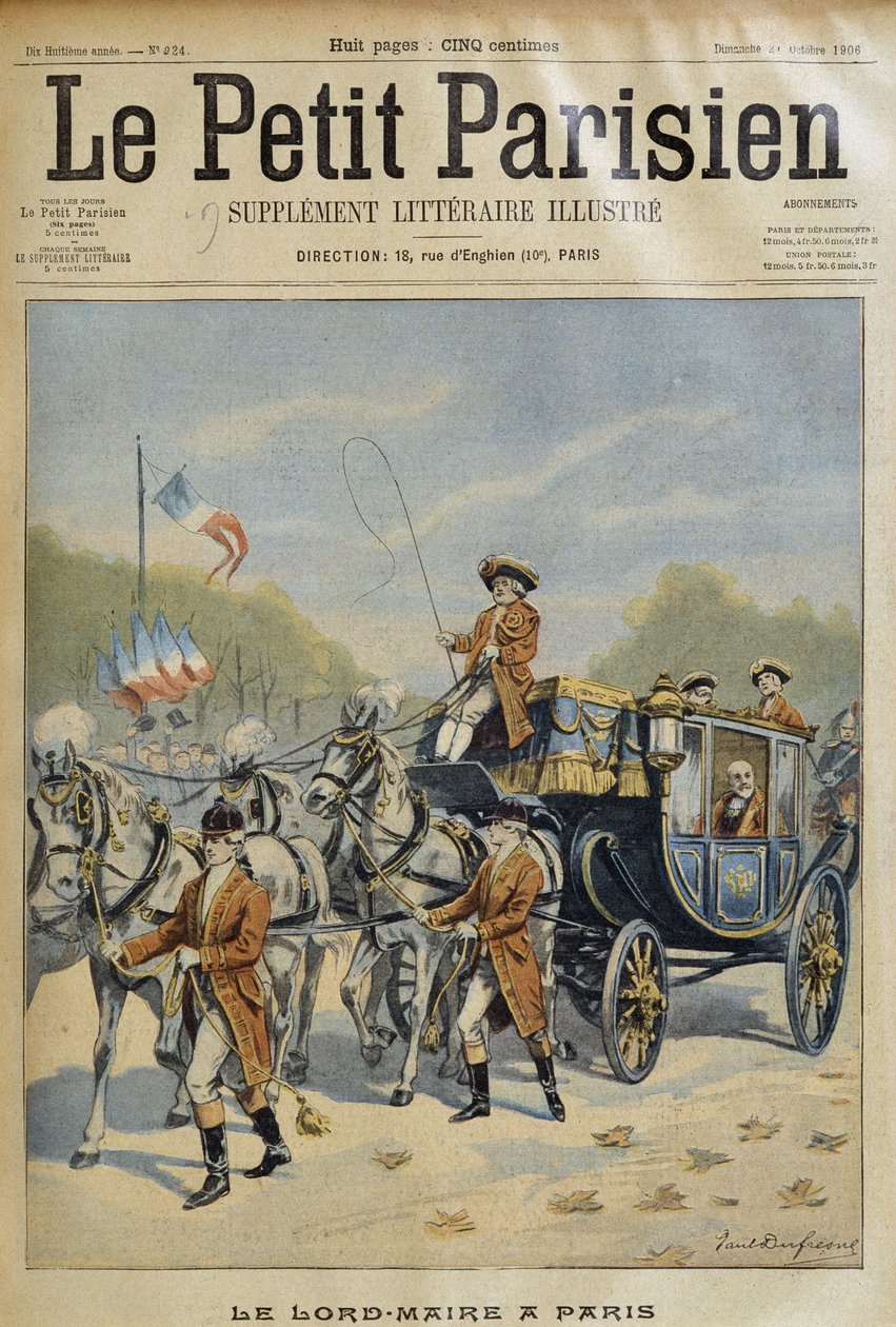 Överborgmästaren i Paris - i "" Le Peute Parisien"" från 1906-10-21 av French School