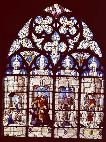 Madonnan och barnet med St. Johannes Döparen, St. Peter presenterar Pierre Tullier, majoren av Bourges, och hans fru till Jungfrun, St. John presenterar Jean, Francois och Pierre Tullier, grundare o av French School
