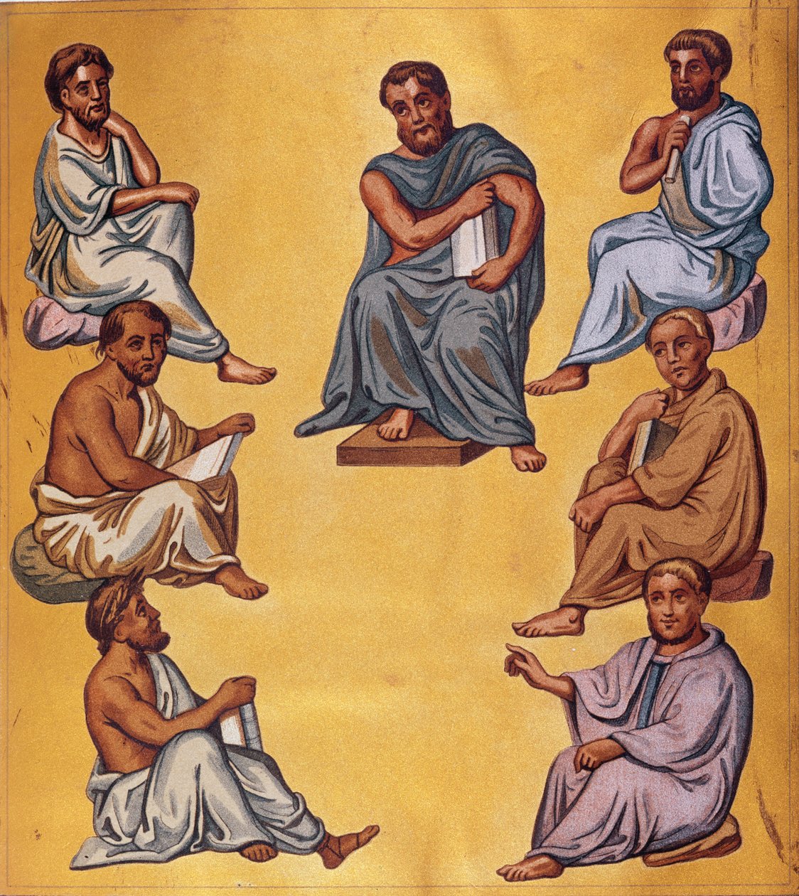 Antikens stora läkare, fascimile från Codex Constantinopolitanus av Dioscorides av French School