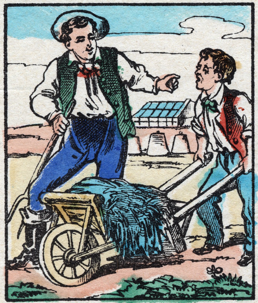 Maraichern. Gravyr i "" La chanson des metier"". Epinal avbildning, sent 1800-tal. Privat samling av French School