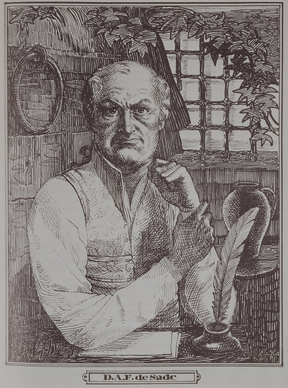 Markisen de Sade (1740-1814) i fängelset av French School
