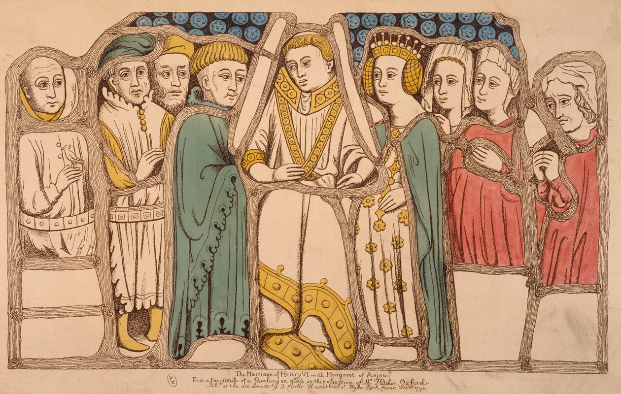 Äktenskapet mellan Henrik VI av England och Margareta av Anjou 1445, 1793 av French School