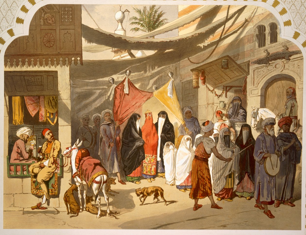 En arabs äktenskap i Kairo, 1860 av French School