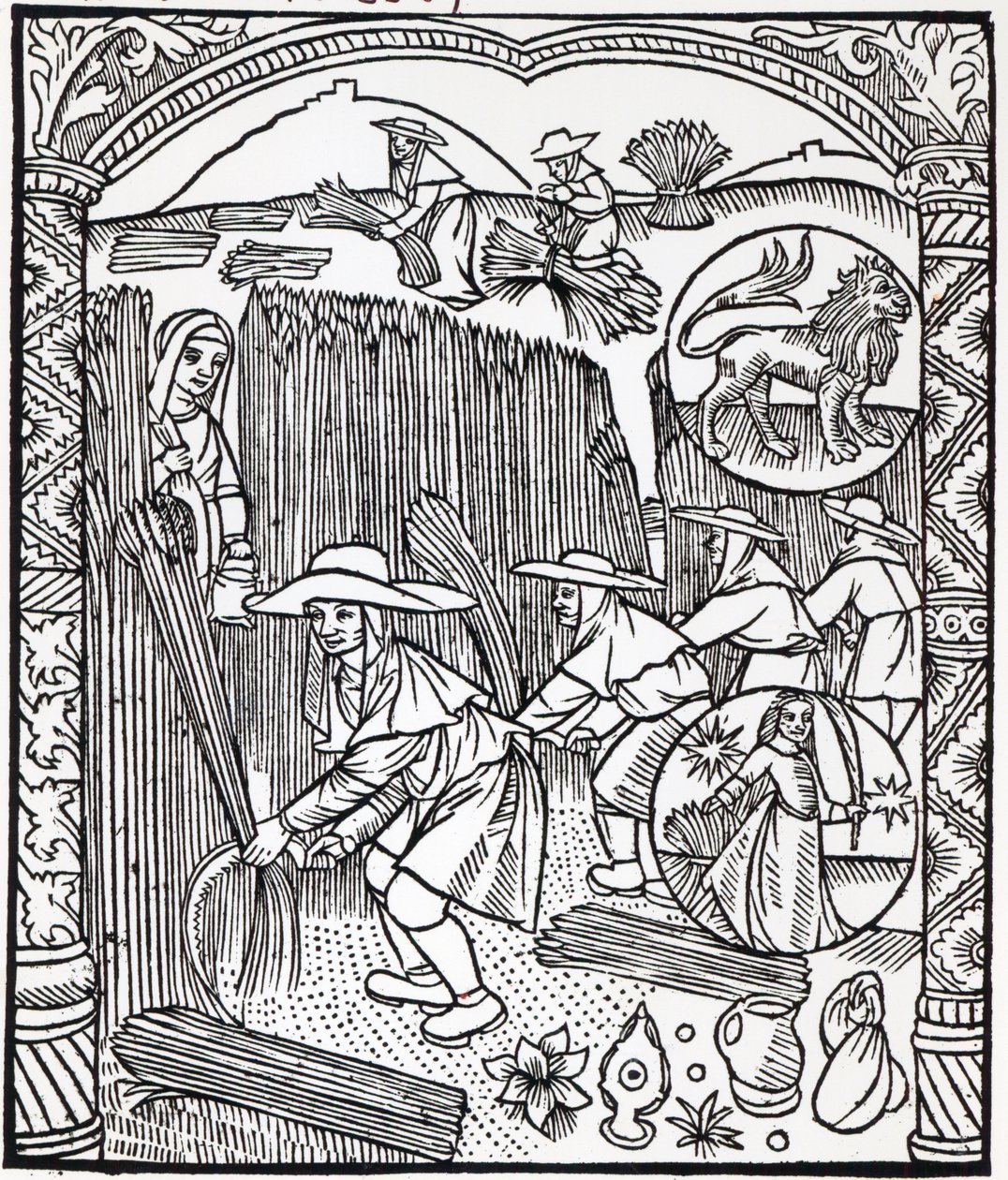 Augusti månad, från en herdarkalender, 1496 av French School