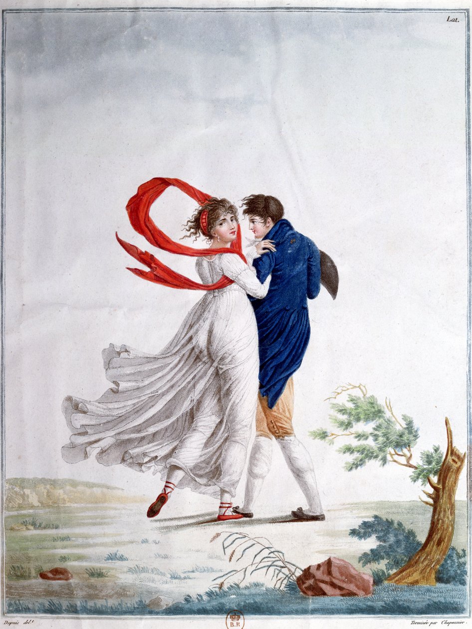 The Morning Walk, c.1800 (färggravyr) av French School