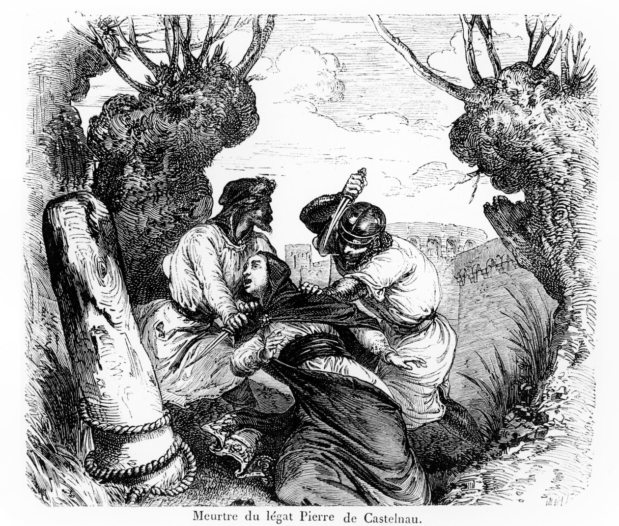 Mordet på den påvliga legaten, Pierre de Castelnau, 1860-80 av French School