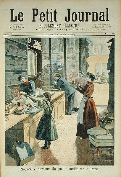 The New Auxiliary Post Office i Paris, från Le Petit Journal, 18 maj 1894 av French School
