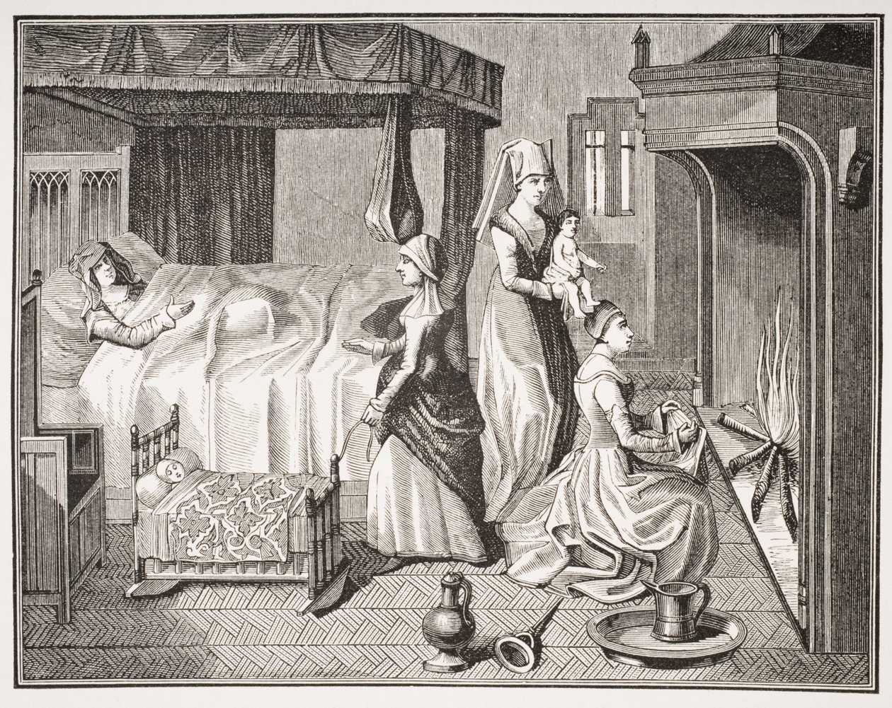The New Born Child, efter en miniatyr från 1400-talet i 