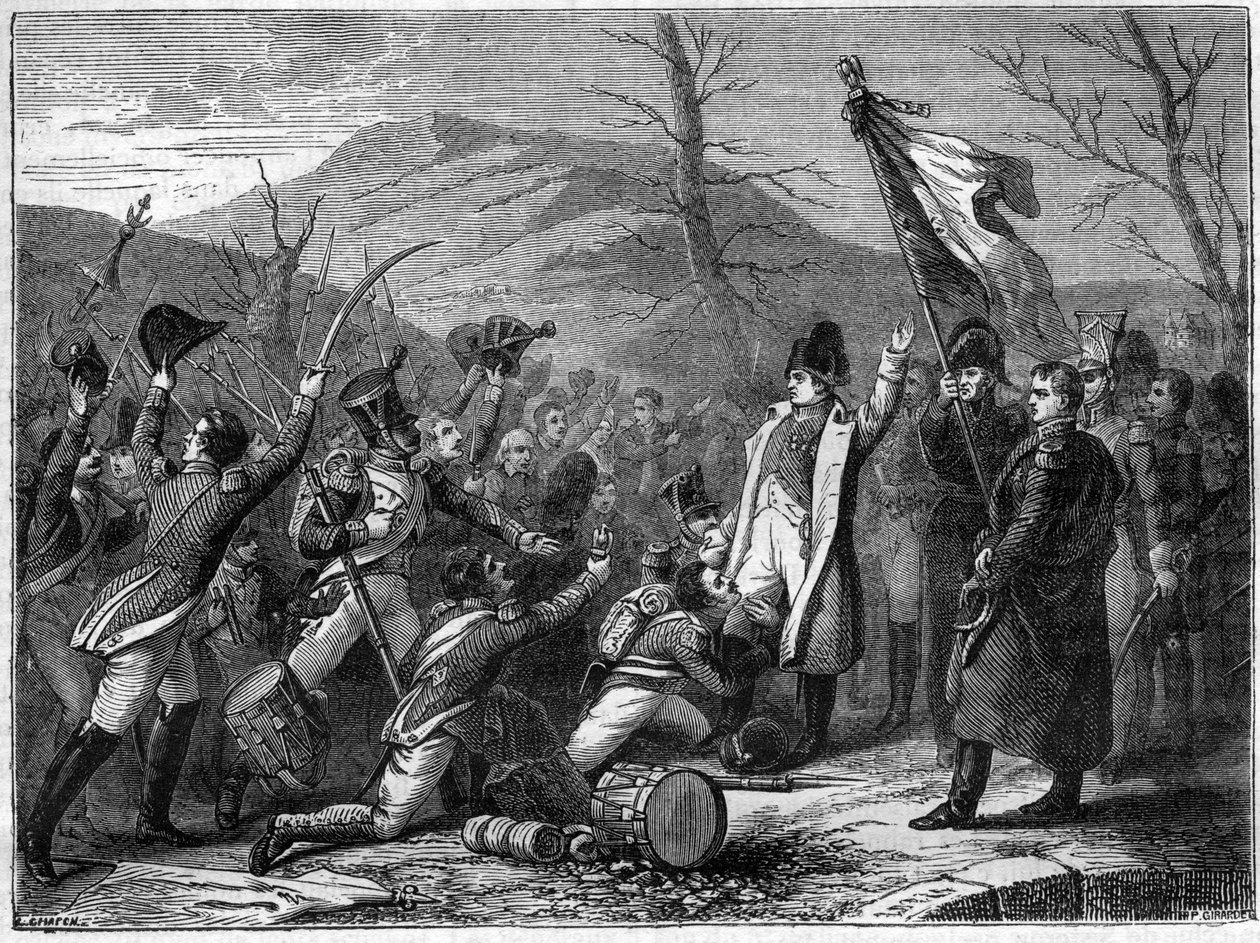 De hundra dagarna - mars 1815: La Bedoyere ansluter sig till Napoleon - De hundra dagarna: Charles Angelique Francois Huchet de La Bedoyere (Labedoyere av French School