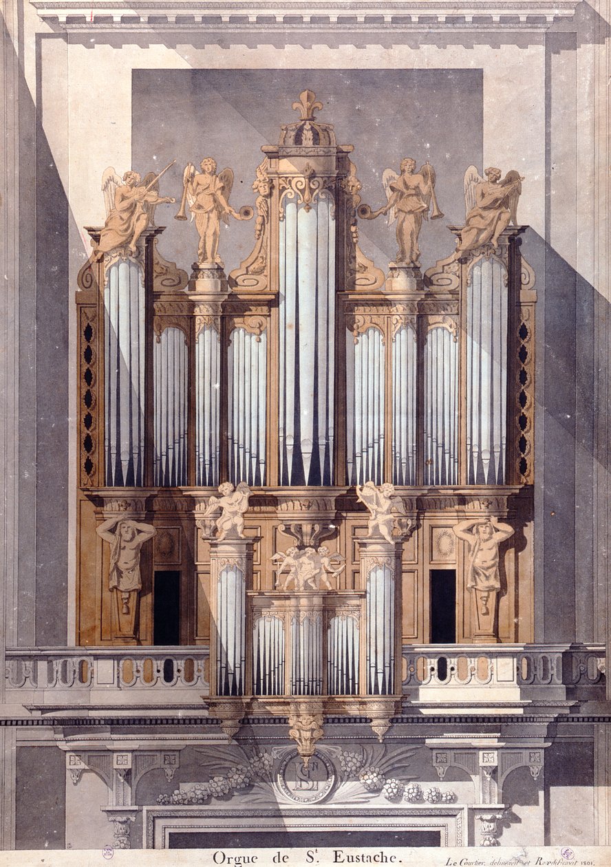 The Organ of Saint-Eustache, 1801 (wc på papper) av French School