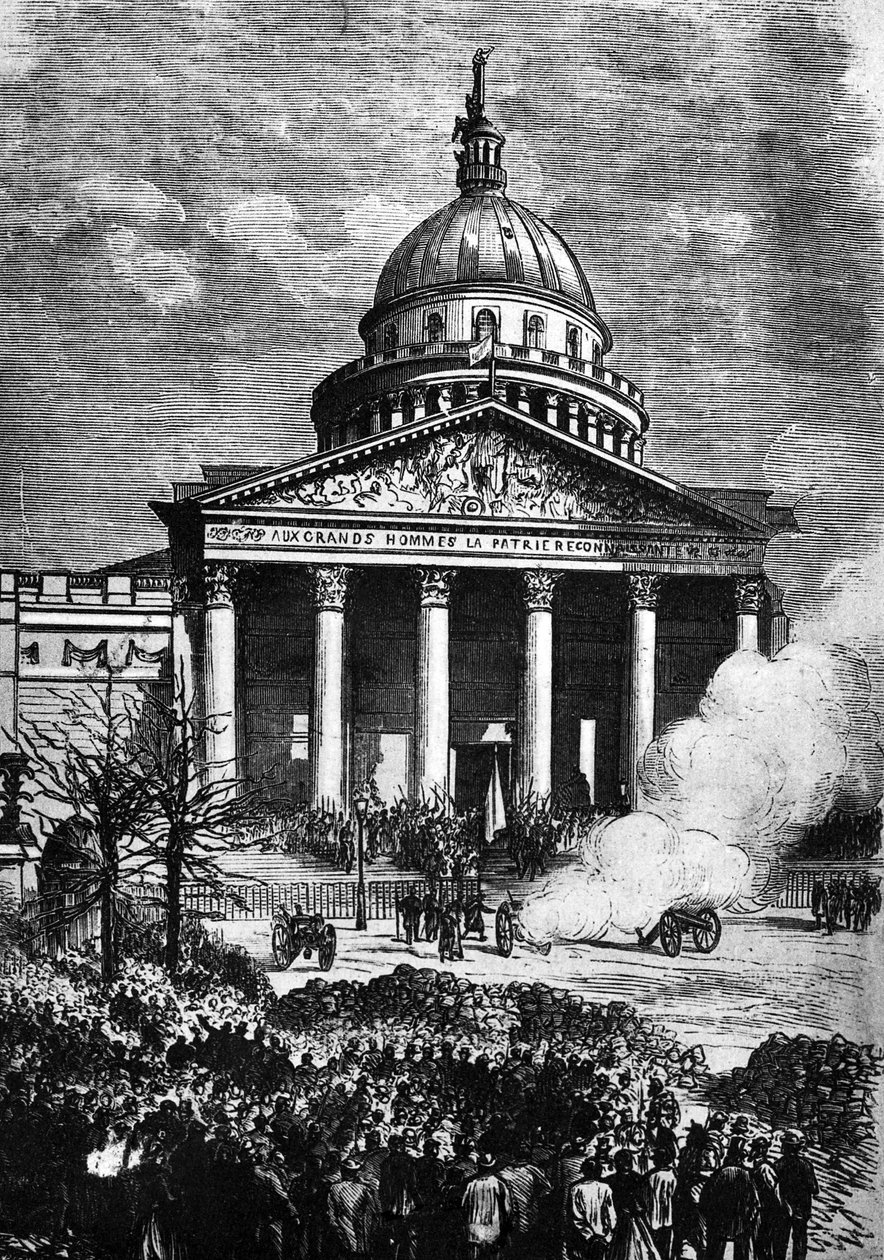 Paris Panthéon som huvudkvarter för Pariskommunen, sent C19th av French School